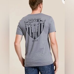 Ariat Men's Short Sleeve Tee in Gray Stacked Skull T-Shirt Buckle XL